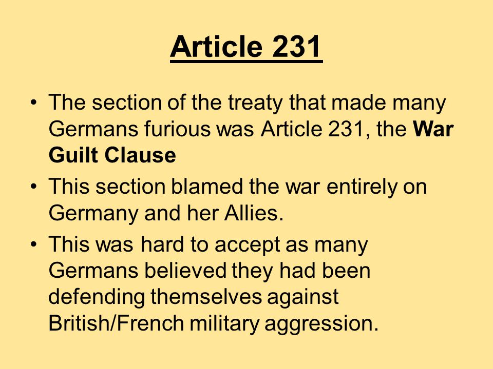Article 231 of the treaty of